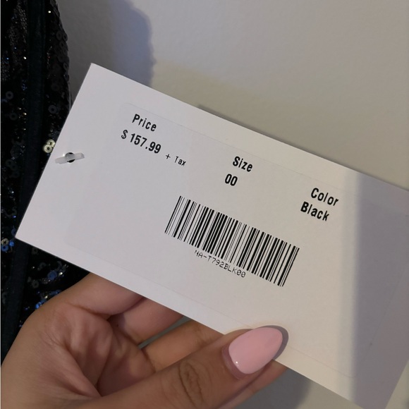 Mini Black sparkly Sequin party dress with corset and cross tie back (backless) - Picture 11 of 11